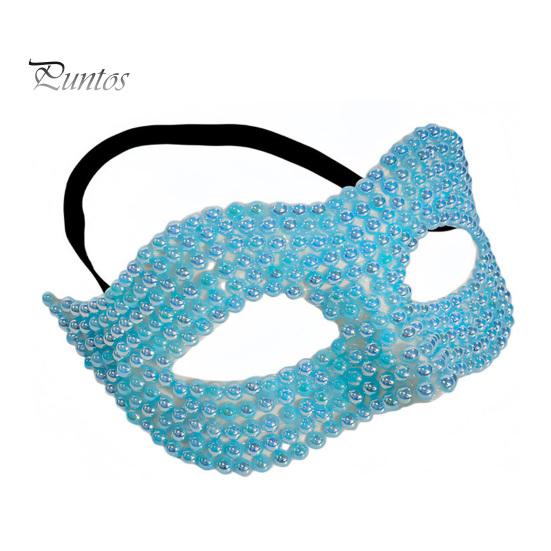 Mysterious Face Coverings Halloween Half Masquerade Mask, Pearl Decor Venetian Elegant Costume Accessories Party Accessory for Stage Show Evening