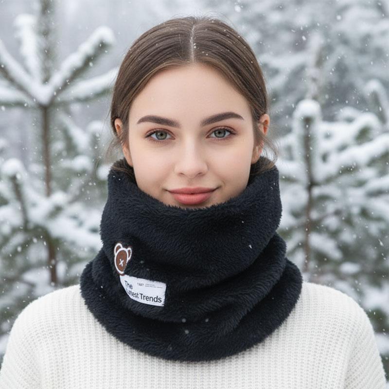 Autumn and Winter Thickened Fleece Plush Neck Warmer for Men and Women Cold Proof Full Face Riding Mask Christmas Gift