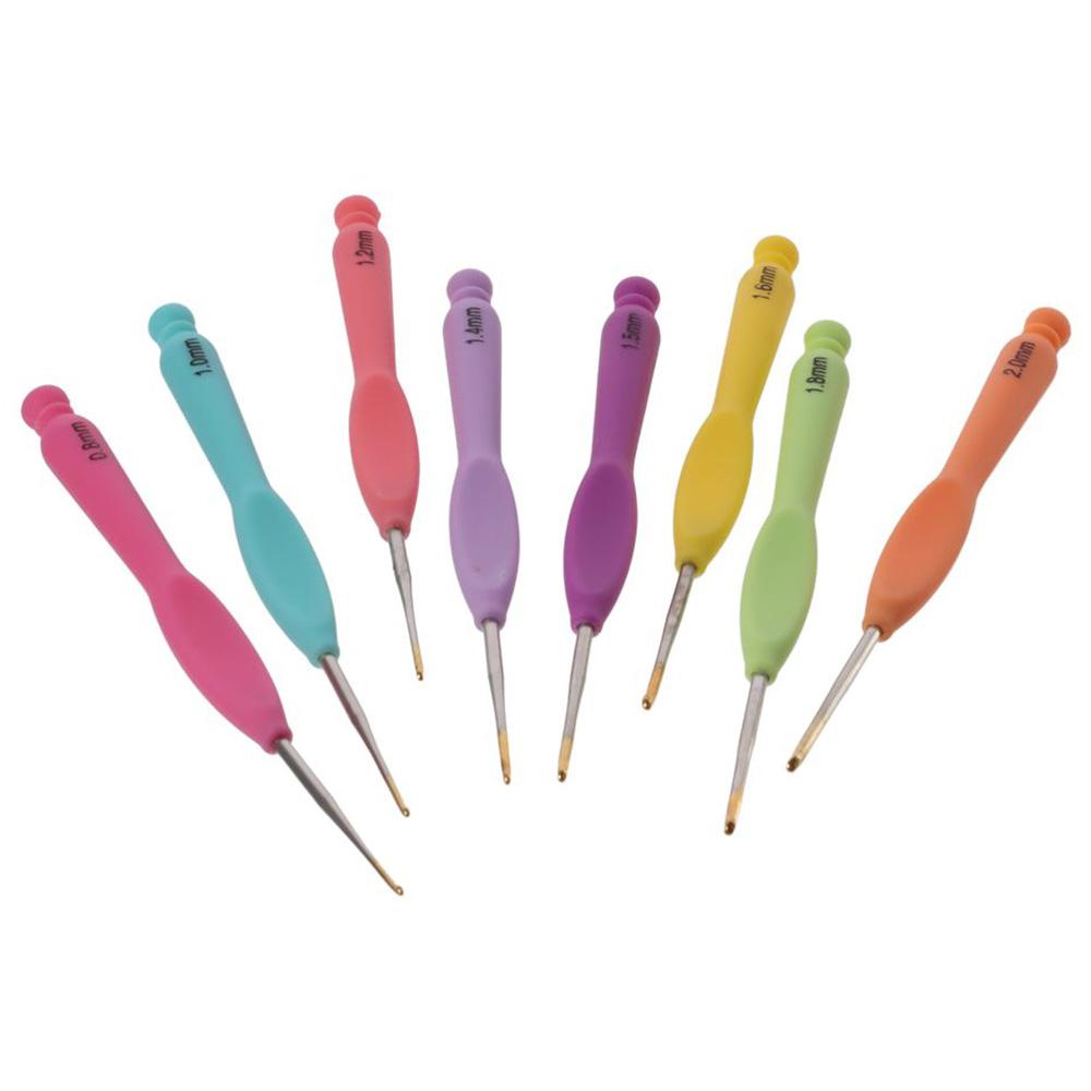 8Pcs 0.8mm-20mm Crochet Hooks Set As Shown In The Picture 0.8mm-20mm  for DIY Yarn Weaving Tools