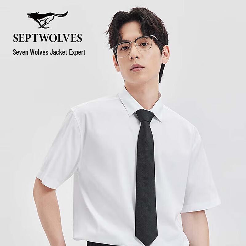 

SEPTWOLVES Men s Casual Textured Short-Sleeve Shirt M