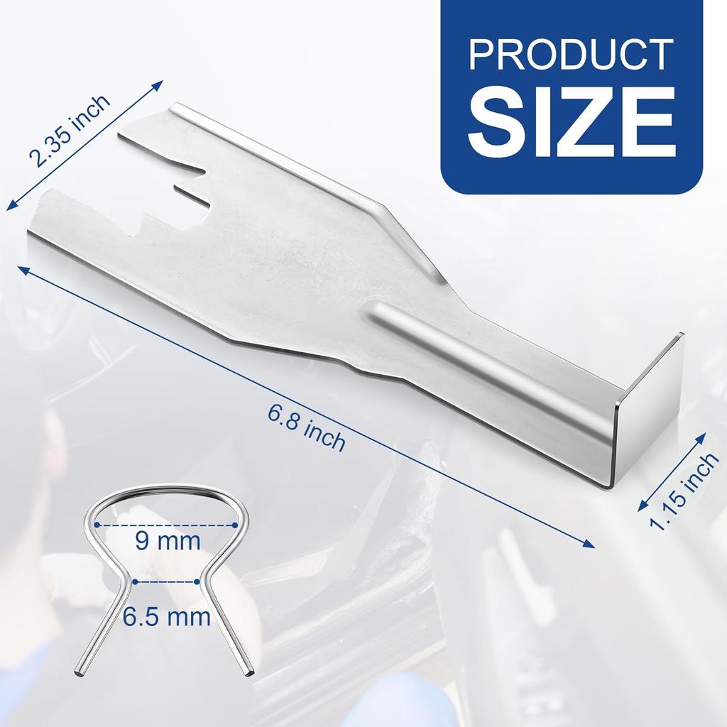 1 Pcs 76951 Window Handle Removal Tool, 20 Pcs 76980 Car Window Handle Crank Retainer Clip, Car Ide Door Panel Removal Metal Tool Kit, Universal Fit