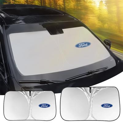 RELU6 Car Logo Windshield Sun Shade Cover UV Protection Sunshade For Focus Mk2 Fiesta Mk4 Ranger MK3 Kuga Mondeo Mk7 Mustang F150
