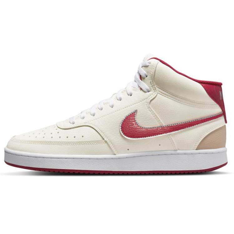 New Nike Court Vision Mid Top Sneakers White/Red DQ4977-161