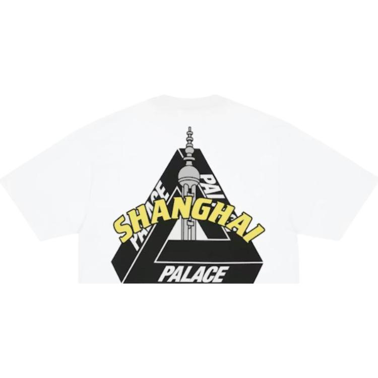 Palace Shanghai Tri-Ferg T-Shirt White Unisex Tops P30TS499