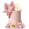 Happy Birthday Cake Topper Butterfly Balls Cake Decorations for Baby Shower Wedding Birthday Boho Party Supplies