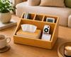 Desk Desk Storage Desktop Tissue Case Storage Box with Small Item Remote Control Stationery Cosmetics Multifunctional Living Room Office Storage