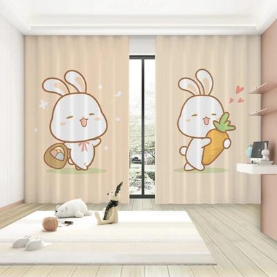 Καρτούν χαριτωμένο μοτίβο κουνελιού Κουρτίνες υψηλής συσκότισης Παιδικό δωμάτιο Κέντρο πρώιμης εκπαίδευσης Νηπιαγωγείο σκίαση κουρτίνα Νέο στυλ