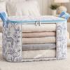 Non Woven Fabric Storage Bag with Transparent Window Zipper Closure Portable Handle Organizer for Clothes Bedding and Household Items