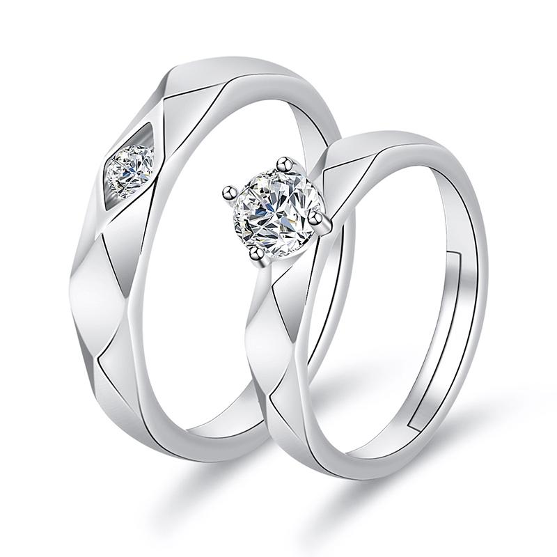 Classic Couple Rings For Men Women CZ Stone Trendy Wedding Lovers' Ring Jewelry Romantic Valentine's Day Present Ring Accessory
