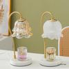 Beast Valley Lily Aroma Candle Lamp - Smokeless Wax Melting Marble Lamp for Romantic Bedroom Ambiance