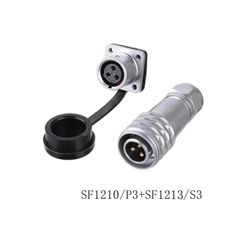 WEIPU SF12 Waterproof M12 2 3 4 5 6 7 9 Pin Wire Cable Aviation Connector Docking Back Nut Male Plug Female Socket Panel Mount