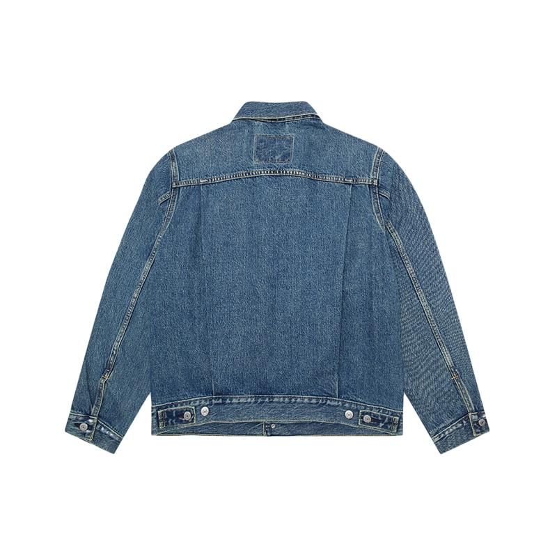 Cheap Levis Pure Color Splicing Comfortable LongSleeve Denim Jacket
