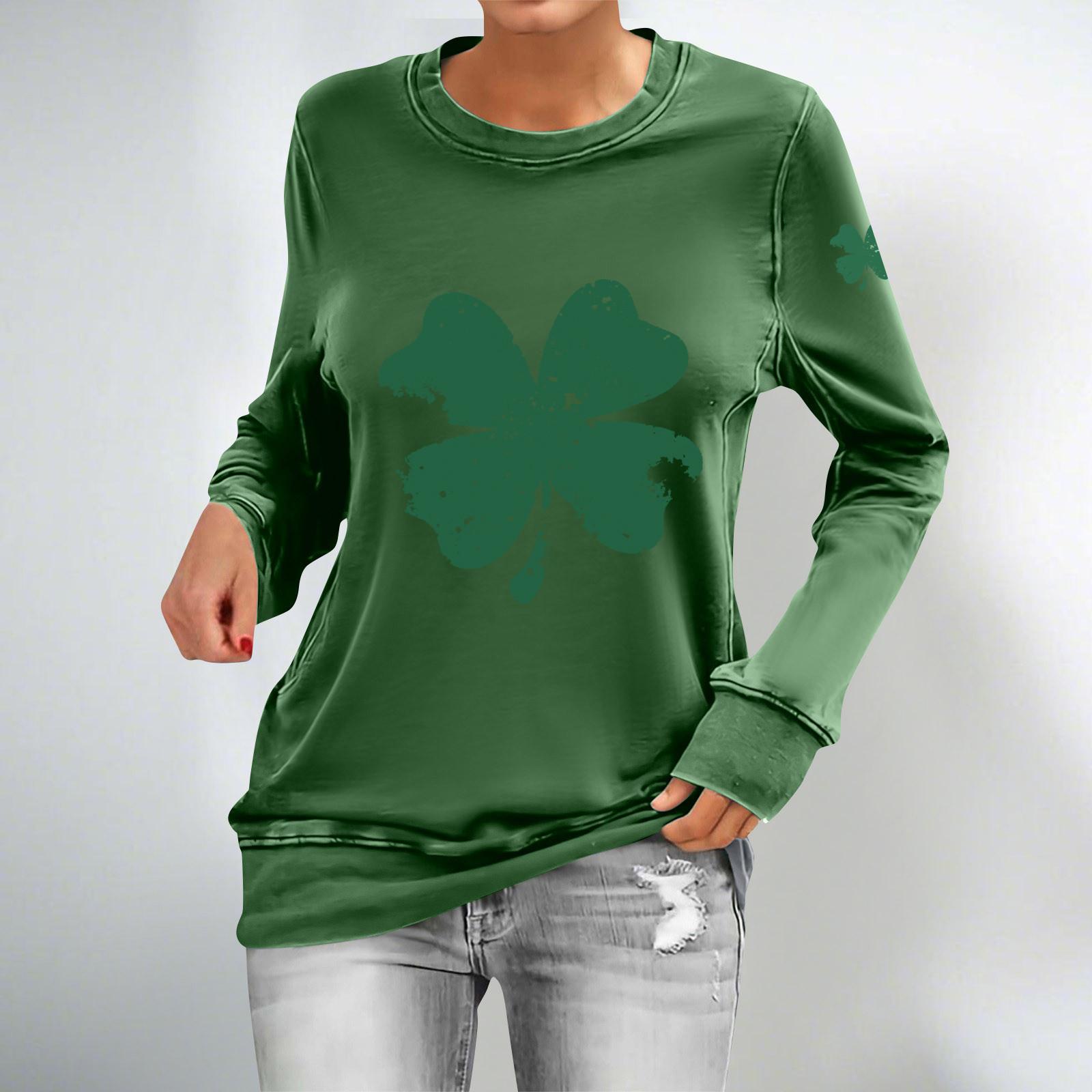 

Женские повседневные модные толстовки с длинным рукавом и круглым вырезом с принтом, пуловер, топ L армия зеленый