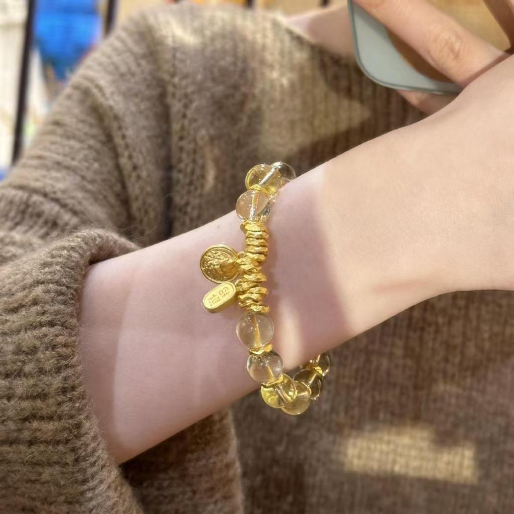 New Chinese-style lucky Nefu entanglement bracelet, high-end sense light luxury transshipment bracelet, niche design ice-through beaded bracelet