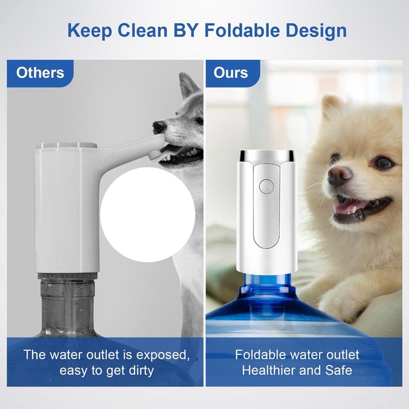 5 Gallon Water Bottle Pump - Foldable Spout, Smart LED Display, Quiet Operation, Portable For Home, Office & Outdoor Use Durable