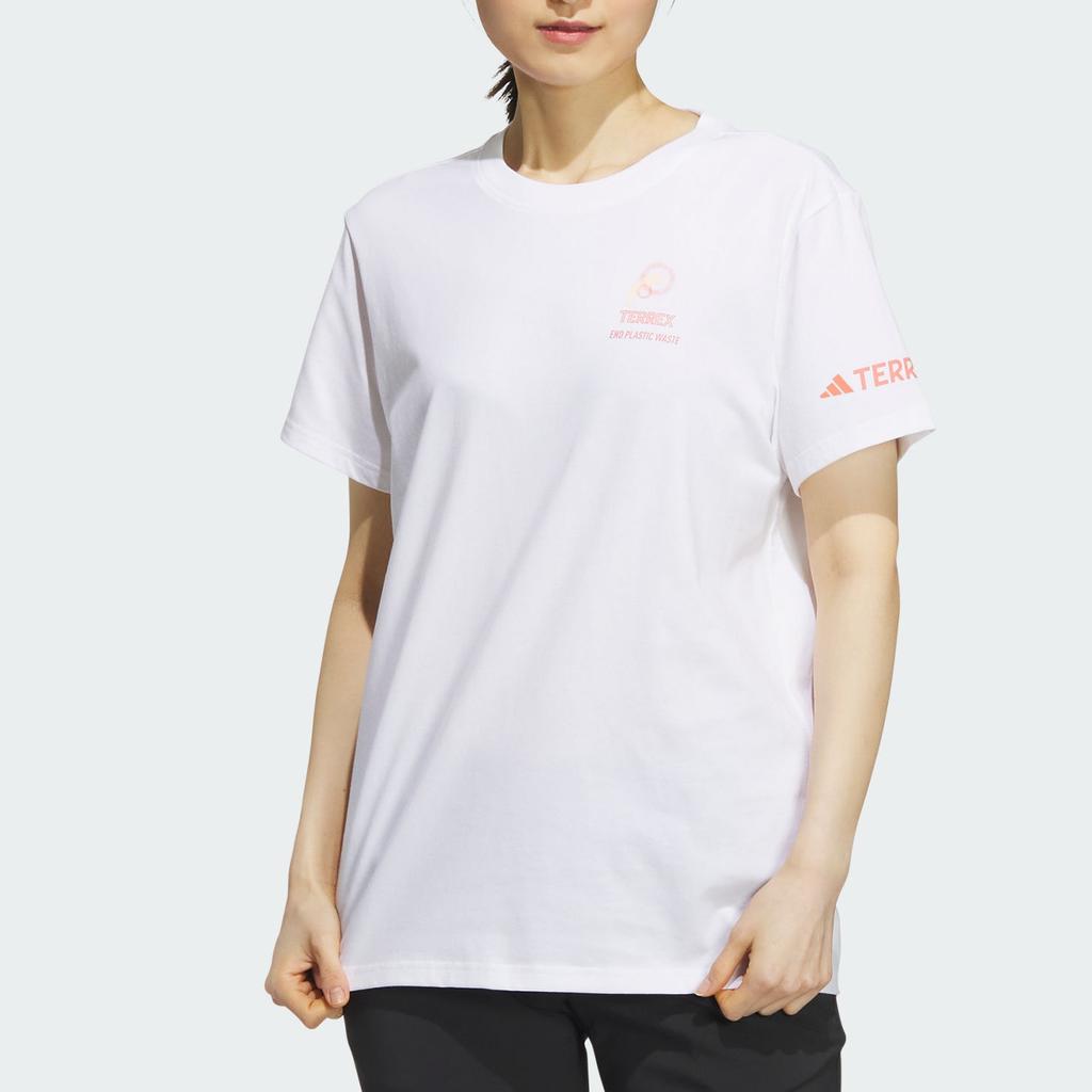 Adidas Short Sleeve Outdoor Ocean Tee With Fish Print Women Tops White IU1284