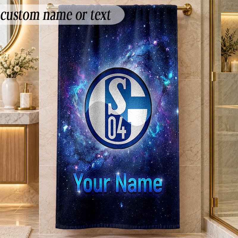 Beach TowelSchalke 04 FC Custom Name Text Personalized Soft Towel for Beach Pool Indoor Home Decor Gift