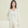 Spring Gentle and Lazy Style Solid Color Wool Sweater Hollowed Out Women's Coat