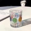 Rainbow Sheen Hand-Painted Glass Cup - Bling Design for Summer