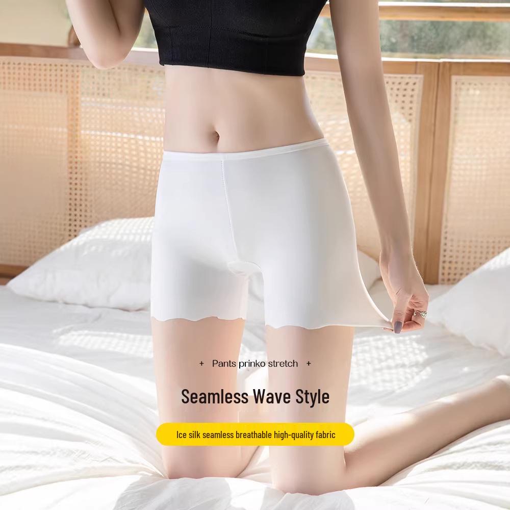 Women's Ice Silk Anti-Exposure Seamless Safety Pants - Breathable, No Ride-Up, Plus Size Summer Underwear