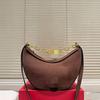 Vintage Suede Velvet Crescent Handbag Underarm Bag Hobo Lazy Style Metal Chain Fashion Saddle Bag Horn Bag for Women