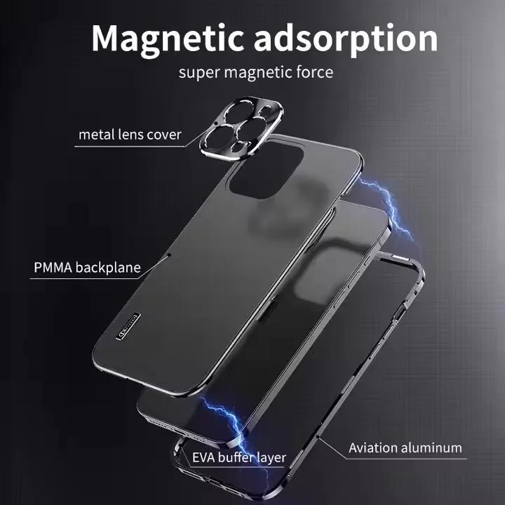 Etui na telefon ze stopu aluminium dla iPhone 16 Pror Max Wstrząsoodporna metalowa tylna obudowa dla iPhone 15 14 13 Pro 12Pro Max Pancerne etui Funda