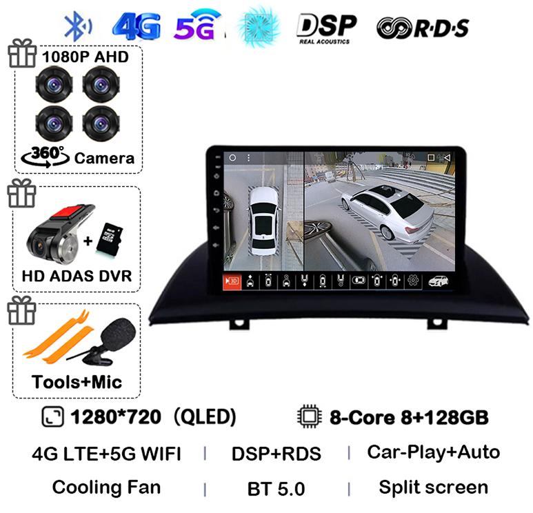 Android 14 Carplay Auto Car Radio For BMW X3 E83 2004 2005-2007-2009 2010 2011 2012 Multimedia Stereo Video Player GPS 4G WIFI