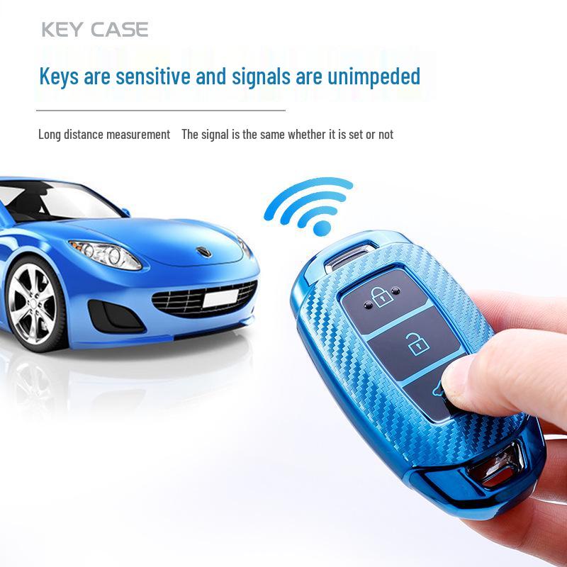 Carbon Fiber Key Case for Beijing Hyundai: Festa Sport, ix35, ix25, Santa Fe