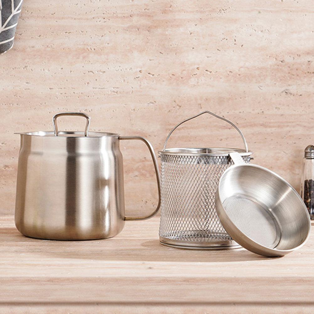 304 Paslanmaz Çelik Kızartma Ağı Tankı Büyük Kapasiteli Yağ Süzgeci Kabı Filtrelenmiş Yağ Kalıntısı Kutusu Mutfak Pişirme Kızartma için