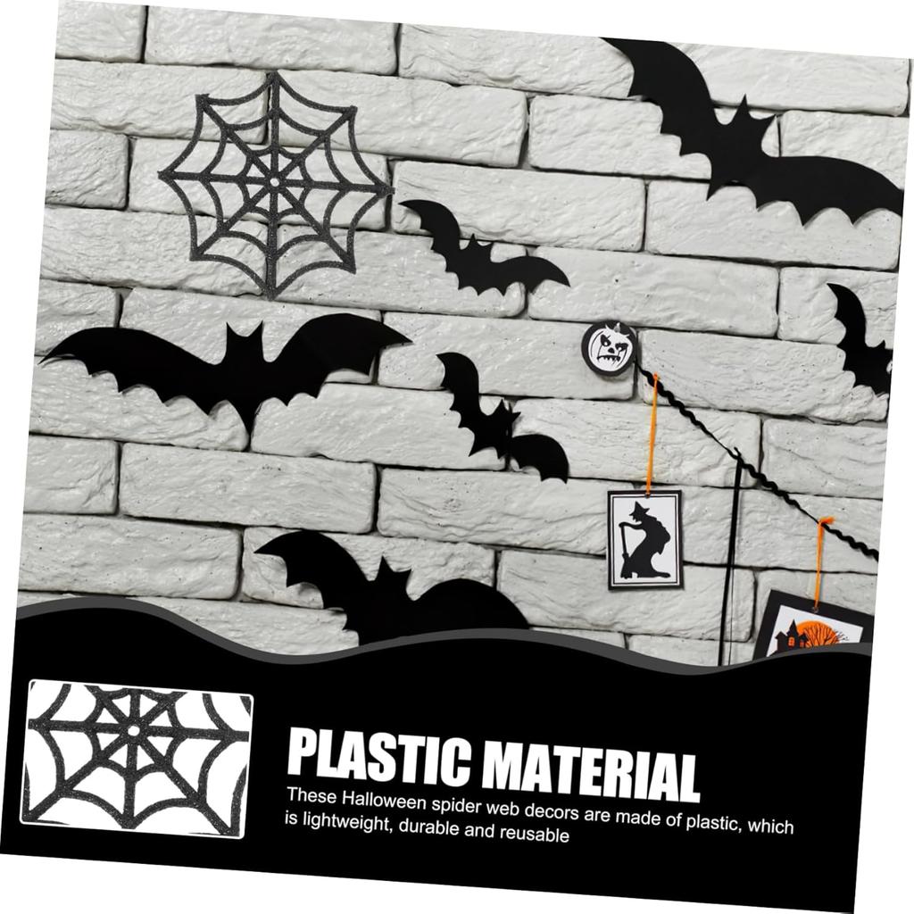 15 PCS Spooky Spider & Spider Web Decor Halloween Party Props Creepy Crawly Ornaments for Haunted House Yard Indoor Scene Setup