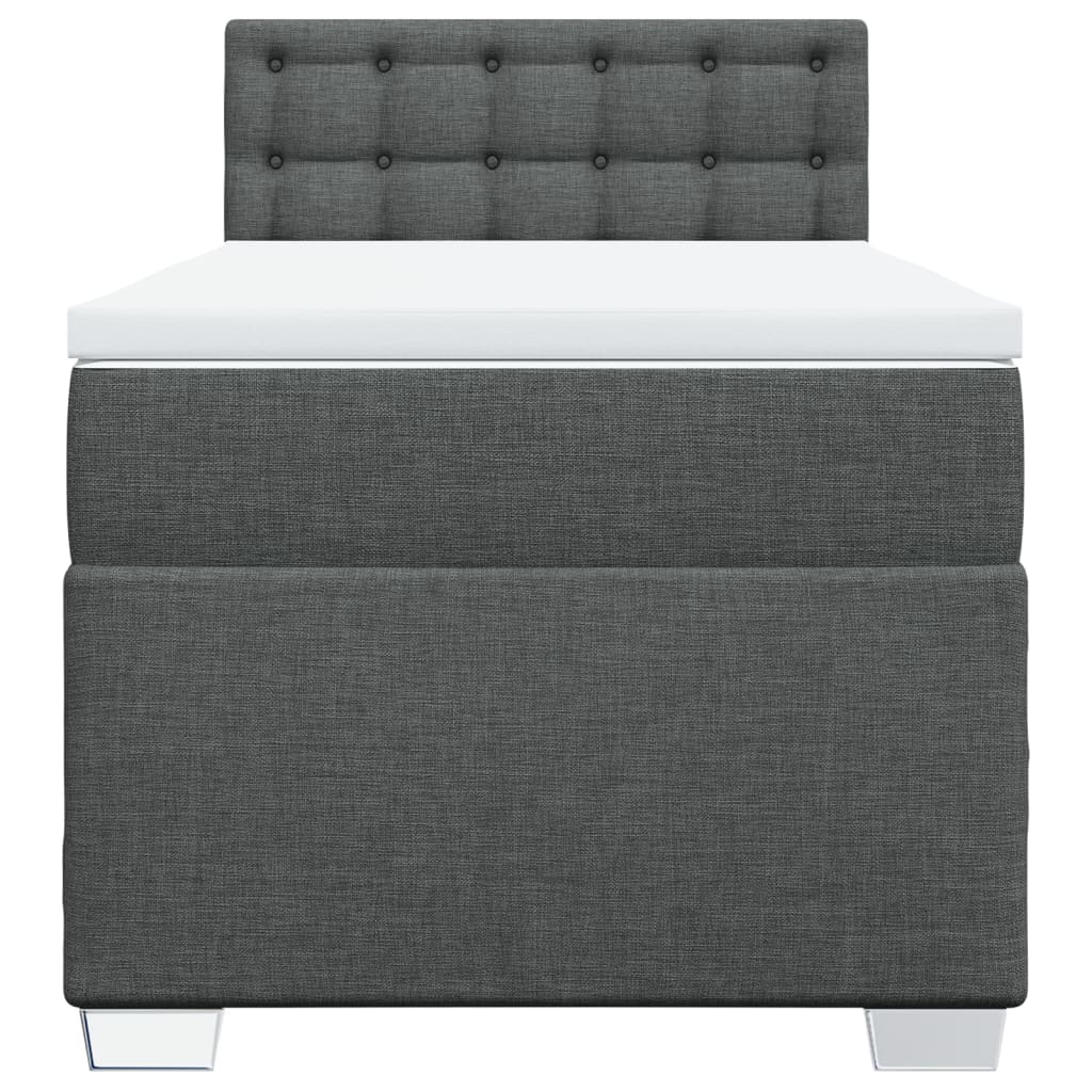 Vidaxl Kontinentalbett Mit Matratze, Dunkelgrauer Stoff 90X190 Cm
