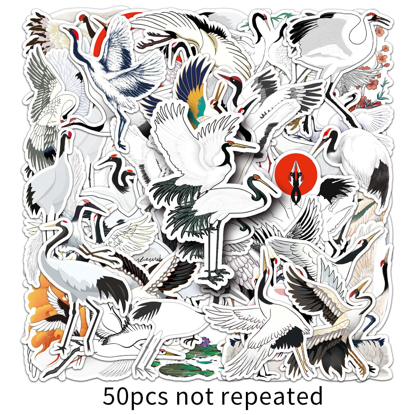 

50 Pictures of Crane Graffiti Personalized Ancient Style Animal Cartoon StickerDIY Suitcase Sticker Waterproof