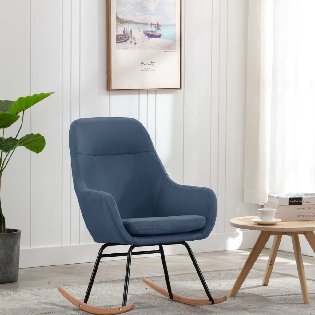 Rocking Chair Blue Fabric