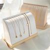 PU/Velvet Surface Jewelry Storage Rack Solid Wood Base Chain Pendant Storage Holder  Photo Props
