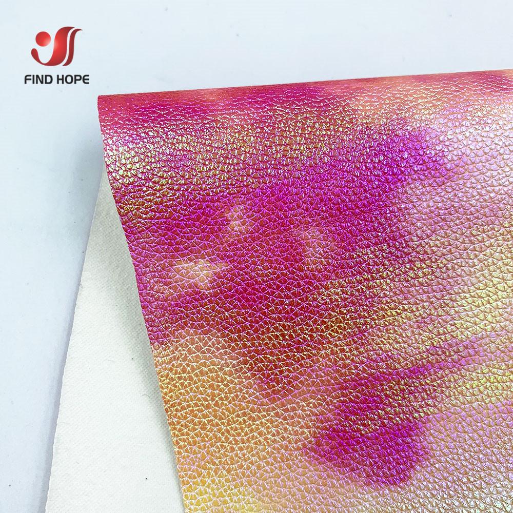 Rosy clouds Tie-dye PU Leather Fabric Waterproof Shiny Faux Leathers for DIY Gift Craft Sewing Hair Bow Earring Making Material