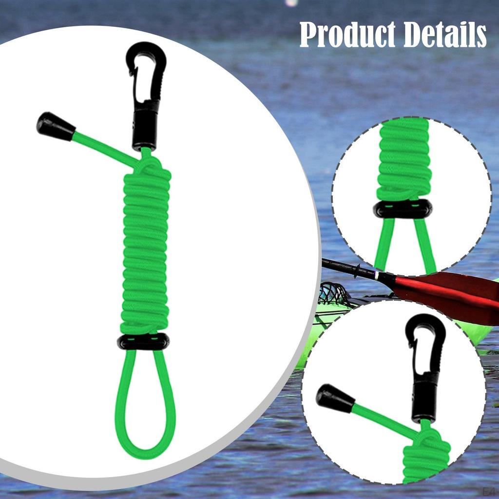 Lanyard with Elastic Oar Leash, Holder Carabiner, Rafting Tool, Boat Building