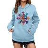 Women's Winter Christmas Printed Pullover Hooded Sweatshirt Fleece Long Sleeve Sweatshirt