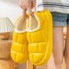 Men's and Women's Waterproof Cotton Slippers: 2024 Autumn/Winter Non-Slip Wrap-Heel, Plus Velvet for Indoor Warmth.