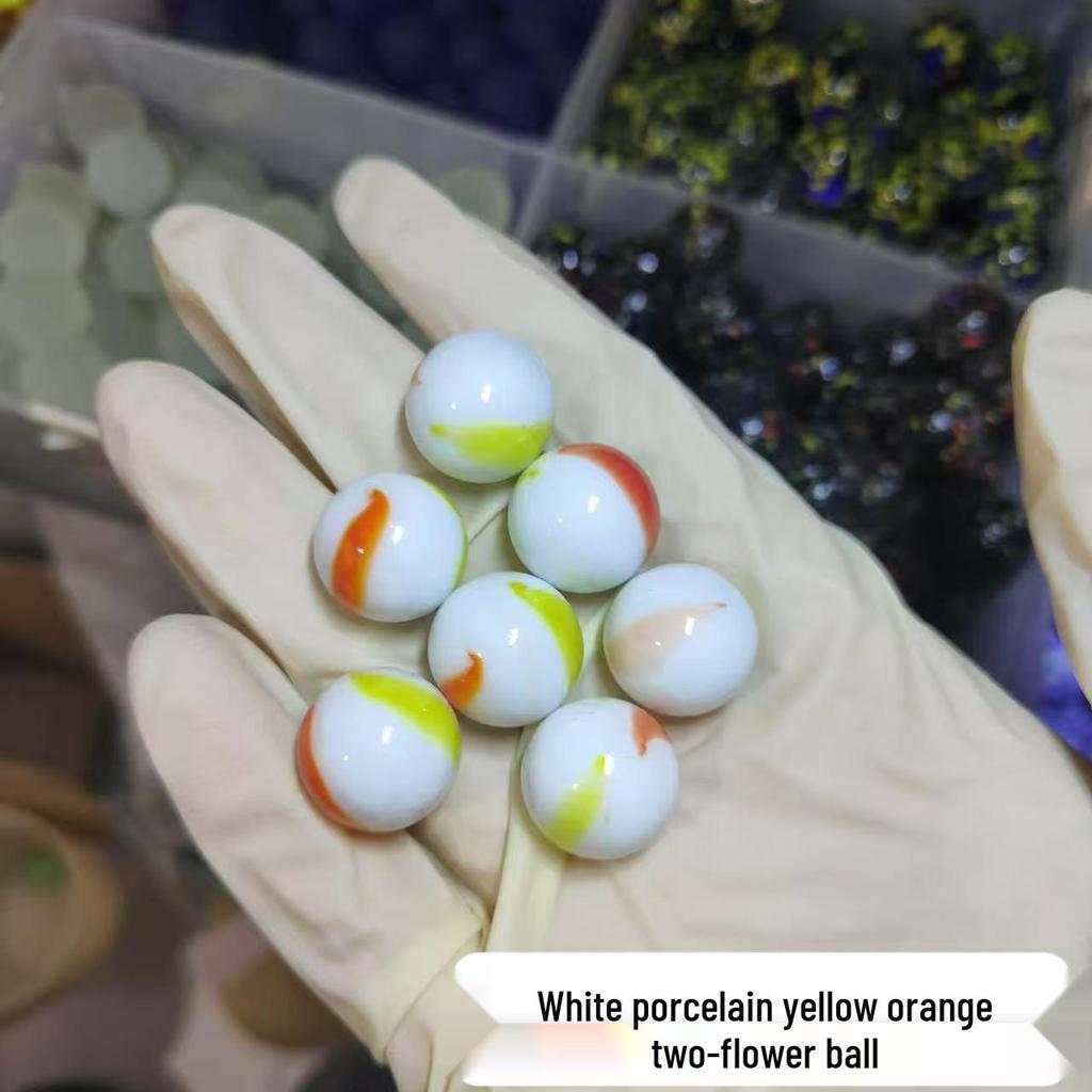 16mm Mixed Checkered Glass Beads & Marbles - Nostalgic Crystal Balls for Kids
