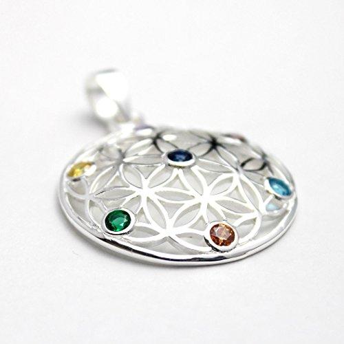 Flower of Life Divine Geometry Flower of Life Zirconia Pendant Pendant Top Silver 925