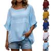 Women's Round Neck Three-point Sleeve Casual Loose Top