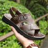 Herren Sandalen Sommer Neue Heißer Verkauf Wasserdichte Rutschfeste Echtes Leder Sandalen Weiche Sohle Hausschuhe Atmungsaktive Freizeitschuhe