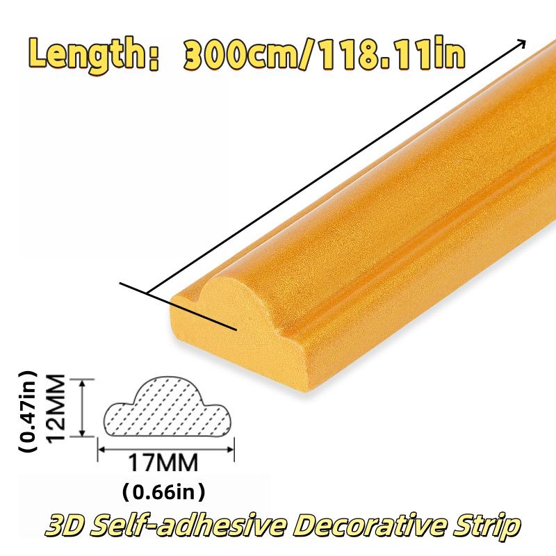

1pc 300cm/118.11in PVC Self-adhesive Soft Line Imitation Gypsum Line Door Frame Window Sleeve Line European Style TV Background золотистый
