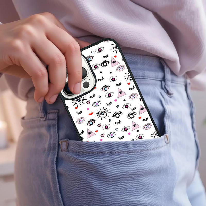 Eyes Eyelash Aesthetic soft Phone Case For iPhone 17 Air 15 16e 14 13 Pro Max Coque 12 11 Pro Max PLUS cover