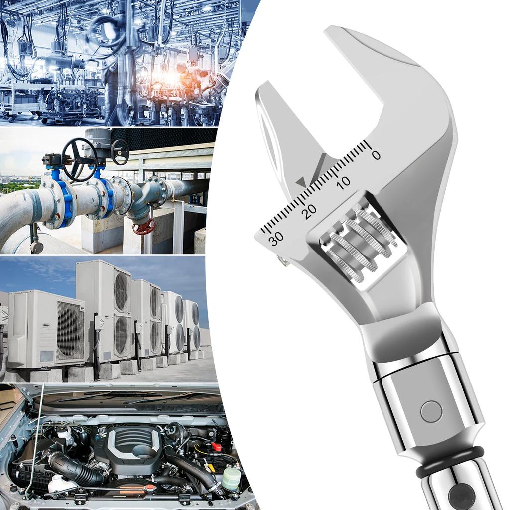 Schraubenschlüssel Gabelschlüssel Handwerkzeug Multifunktionaler Badeschlüssel Digital Einstellbarer Drehmomentschlüssel Stahl Maulschlüssel Wechselkopf Drehmoment