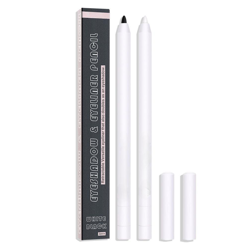 Ultra-Fine Black and White Eyeliner Pencil Set for Waterproof and Smudge-Proof Eye Makeup