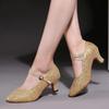 Tênis de Salão Sapatos de Dança Latina para Interior/Exterior Feminino Sola Macia Sapatos de Dança Dedos Fechados para Dança Moderna Jazz Tango