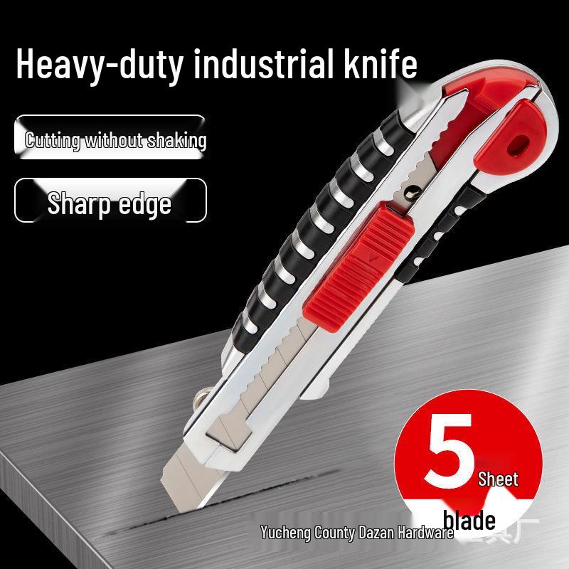 Heavy-Duty 18mm Utility Knife with Rubber Grip - Ideal for Paper, Wallpaper, and Unboxing Tasks