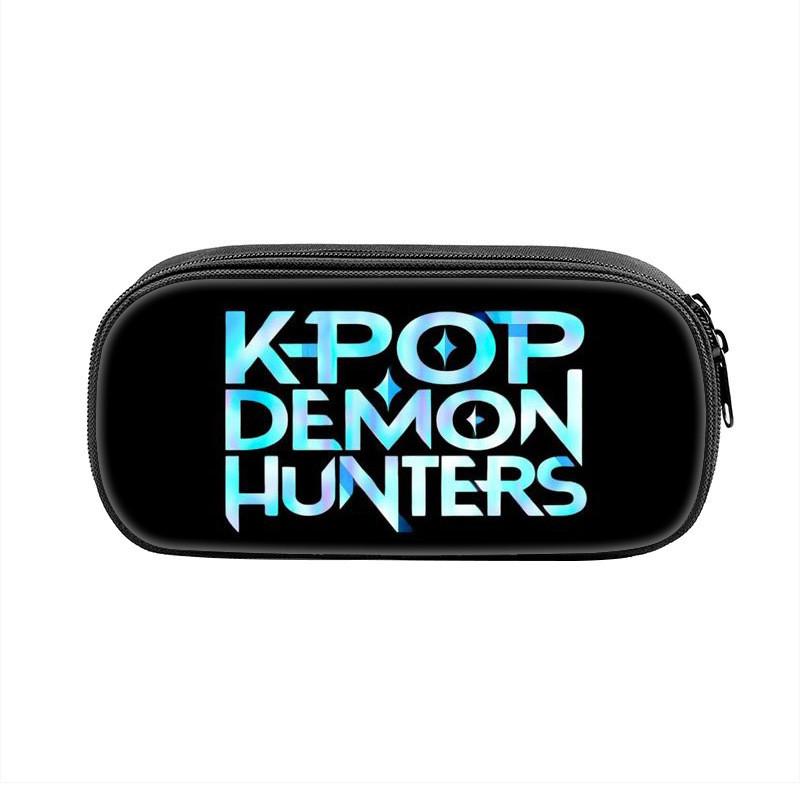 Kpop Demon Hunters Portable Pencil Pouch Nylon Storage Case For Kids And Teens