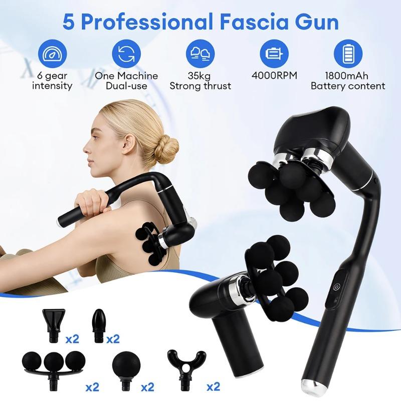2026 New Smart Handhel Fascia Gun High Frequency Vibration Body Massage Gun Neck Shoulder Waist Back Handle Massager Fascia Masajeador